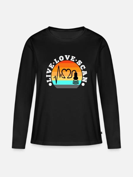 Live Love Scan - Frauen Premium Bio Langarmshirt - Schwarz