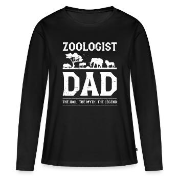 Zoologiste Papa L’idole Le mythe Scientifique animalier - T-shirt manches longues Premium bio Femme - noir - Devant - Julia (174cm)