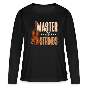 Fiddle Master Of Strings Violinist Fiddle Player - Women's Premium Organic Long Sleeve Shirt - black - Front - Julia (174cm)