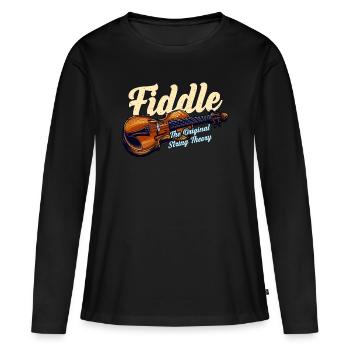 Fiddle The Original String Theory Country Music - Women's Premium Organic Long Sleeve Shirt - black - Front - Julia (174cm)