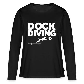 Dock Diving Dire Dog Diving Dock Diving Cadeau - T-shirt manches longues Premium bio Femme - noir - Devant - Julia (174cm)