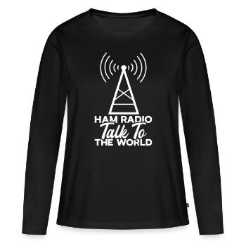 Ham Radio Amateur Radio Amateur Radio - T-shirt manches longues Premium bio Femme - noir - Devant - Julia (174cm)