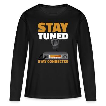 Ham Radio Amateur Radio Amateur Radio - T-shirt manches longues Premium bio Femme - noir - Devant - Julia (174cm)