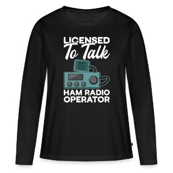Ham Radio Amateur Radio Amateur Radio - T-shirt manches longues Premium bio Femme - noir - Devant - Julia (174cm)