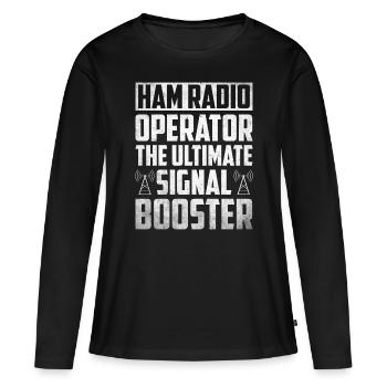 Ham Radio Amateur Radio Amateur Radio - T-shirt manches longues Premium bio Femme - noir - Devant - Julia (174cm)