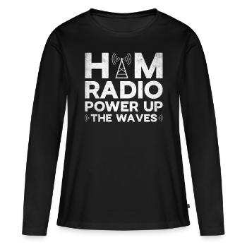 Ham Radio Amateur Radio Amateur Radio - T-shirt manches longues Premium bio Femme - noir - Devant - Julia (174cm)