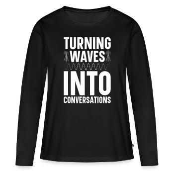 Ham Radio Amateur Radio Amateur Radio - T-shirt manches longues Premium bio Femme - noir - Devant - Julia (174cm)