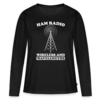 Ham Radio Amateur Radio Amateur Radio - T-shirt manches longues Premium bio Femme - noir - Devant - Julia (174cm)