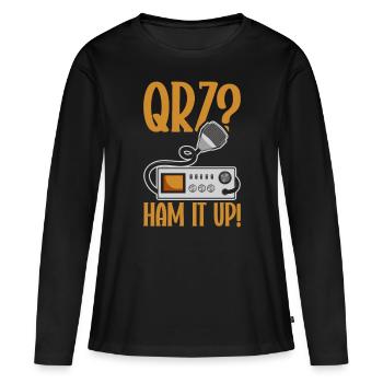 Ham Radio Amateur Radio Amateur Radio - T-shirt manches longues Premium bio Femme - noir - Devant - Julia (174cm)