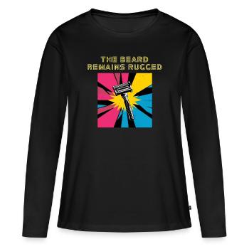 Der Bart bleibt robust Vintage-Rasierer-Design - Frauen Premium Bio Langarmshirt - Schwarz - Vorne - Julia (174cm)