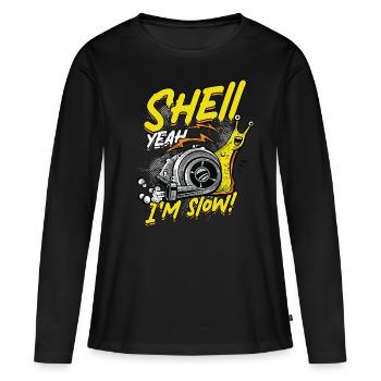 Escargots Escargots Entomologie Coquille oui - T-shirt manches longues Premium bio Femme - noir - Devant - Julia (174cm)