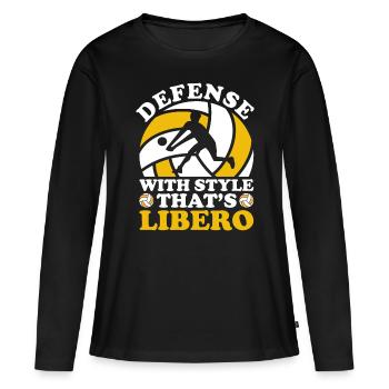 Volleyball Libero - Women's Premium Organic Long Sleeve Shirt - black - Front - Julia (174cm)
