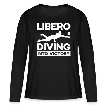 Volleyball Libero - Women's Premium Organic Long Sleeve Shirt - black - Front - Julia (174cm)