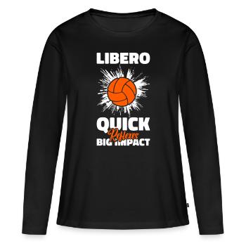 Volleyball Libero - Women's Premium Organic Long Sleeve Shirt - black - Front - Julia (174cm)