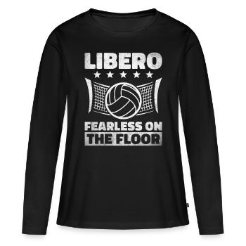 Volleyball Libero - Women's Premium Organic Long Sleeve Shirt - black - Front - Julia (174cm)