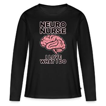 Neuro Nurse Nurse Neurology Gift - Women's Premium Organic Long Sleeve Shirt - black - Front - Julia (174cm)