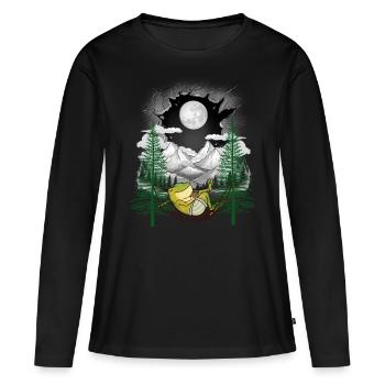 grenouille grenouilles hamac chill sortir nature - T-shirt manches longues Premium bio Femme - noir - Devant - Julia (174cm)
