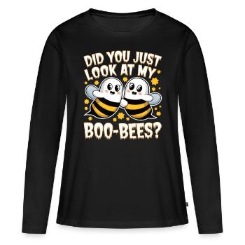 Ne regardez pas mes abeilles ! - T-shirt manches longues Premium bio Femme - noir - Devant - Julia (174cm)