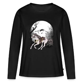 Wild West Western Horse Chevaux Western Cheval - T-shirt manches longues Premium bio Femme - noir - Devant - Julia (174cm)