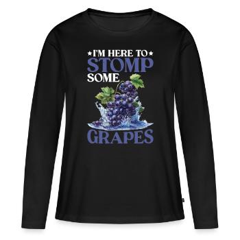 I'm Here To Stomp Some Grapes 21 - Frauen Premium Bio Langarmshirt - Schwarz - Vorne - Julia (174cm)