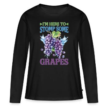 I'm Here To Stomp Some Grapes 22 - Frauen Premium Bio Langarmshirt - Schwarz - Vorne - Julia (174cm)