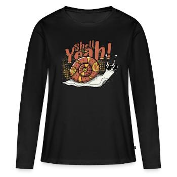 Escargots Escargots Entomologie Coquille oui ! - T-shirt manches longues Premium bio Femme - noir - Devant - Julia (174cm)
