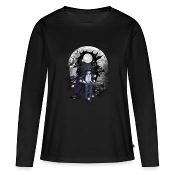 horreur halloweefn fleddermäuse épée de combattant - T-shirt manches longues Premium bio Femme - noir - Devant - Julia (174cm)