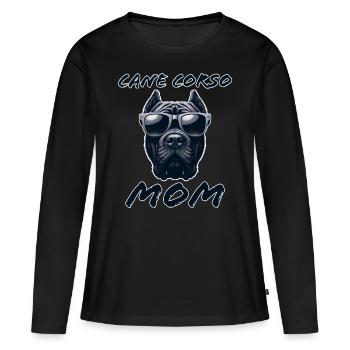 Cane Corso Italiano Maman Maman Cane Corso Cadeau - T-shirt manches longues Premium bio Femme - noir - Devant - Julia (174cm)