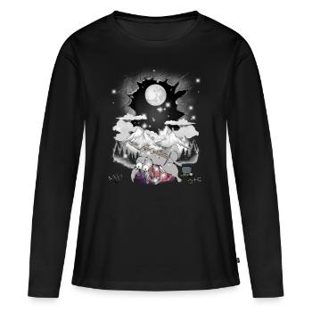 Hase Mountaineering Mountains Mountaineers Mountains Tyroleans - Women's Premium Organic Long Sleeve Shirt - black - Front - Julia (174cm)