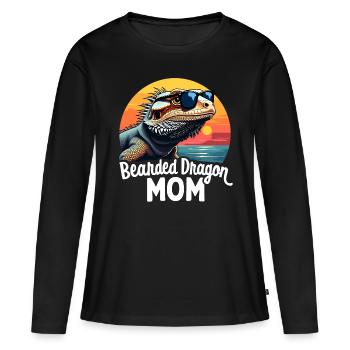 Bearded Dragon Saying Mom Funny Bearded Dragon Gift - Women's Premium Organic Long Sleeve Shirt - black - Front - Julia (174cm)