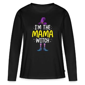 Je suis la maman sorcière - T-shirt manches longues Premium bio Femme - noir - Devant - Julia (174cm)