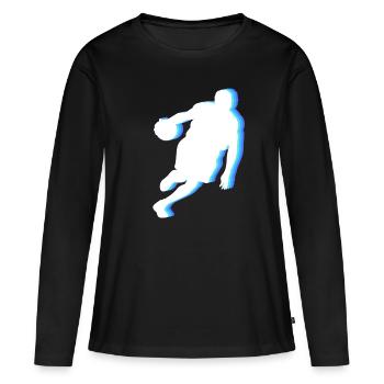 T-shirt de basket-ball B-ball Dunking Rebound Player - T-shirt manches longues Premium bio Femme - noir - Devant - Julia (174cm)