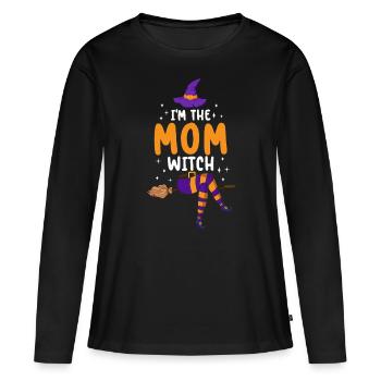 Je suis la maman sorcière - T-shirt manches longues Premium bio Femme - noir - Devant - Julia (174cm)