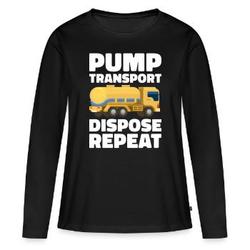 Technicien de fosse septique Installateur de système d’égout - T-shirt manches longues Premium bio Femme - noir - Devant - Julia (174cm)