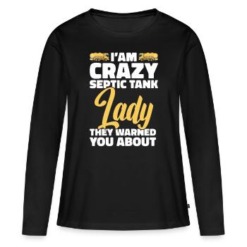 Technicien de fosse septique Installateur de système d’égout - T-shirt manches longues Premium bio Femme - noir - Devant - Julia (174cm)