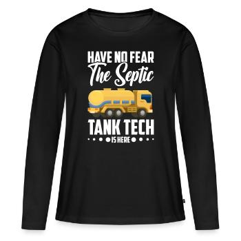 Technicien de fosse septique Installateur de système d’égout - T-shirt manches longues Premium bio Femme - noir - Devant - Julia (174cm)
