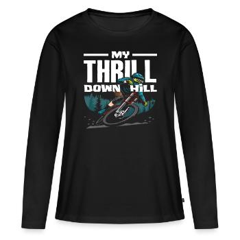 My Thrill Downhill VTT - T-shirt manches longues Premium bio Femme - noir - Devant - Julia (174cm)
