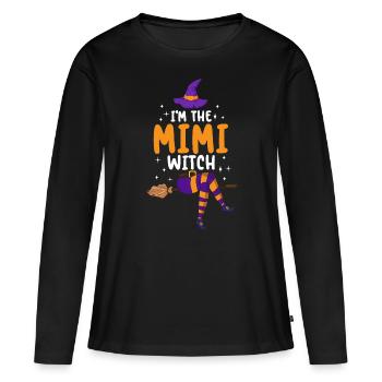 Je suis la sorcière Mimi - T-shirt manches longues Premium bio Femme - noir - Devant - Julia (174cm)