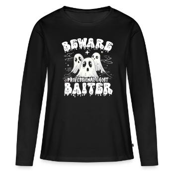 Appât fantôme Halloween Parapsychologie - T-shirt manches longues Premium bio Femme - noir - Devant - Julia (174cm)