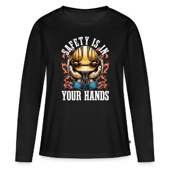La sécurité des agents de sécurité est dans votre contrôle de patrouille - T-shirt manches longues Premium bio Femme - noir - Devant - Julia (174cm)