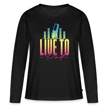 Podcast Podcaster Podcasting - T-shirt manches longues Premium bio Femme - noir - Devant - Julia (174cm)
