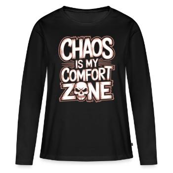 Chaos: My comfort zone - Women's Premium Organic Long Sleeve Shirt - black - Front - Julia (174cm)