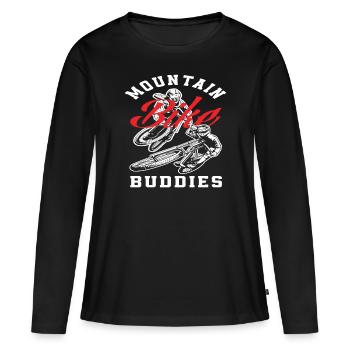 Mountain Bike Buddies Adventure - T-shirt manches longues Premium bio Femme - noir - Devant - Julia (174cm)