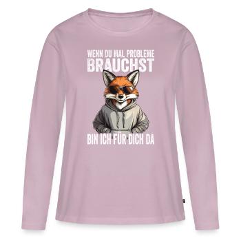 Si jamais vous avez besoin de problèmes, je suis là pour vous - T-shirt manches longues Premium bio Femme - rose poudré - Devant - Julia (174cm)