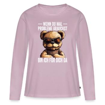 Si jamais vous avez besoin de problèmes, je suis là pour vous - T-shirt manches longues Premium bio Femme - rose poudré - Devant - Julia (174cm)