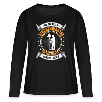 Agent de route Je suis cet agent d’autoroute - T-shirt manches longues Premium bio Femme - noir - Devant - Julia (174cm)