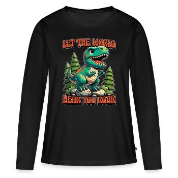 Paléontologie Faites entendre au monde votre préhistoire - T-shirt manches longues Premium bio Femme - noir - Devant - Julia (174cm)