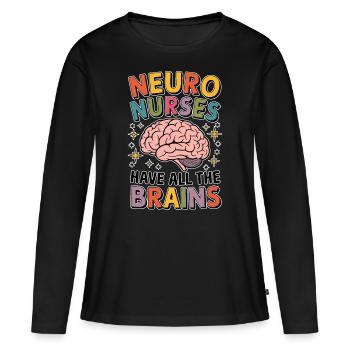Neuro Nurse Nurse Neurology Gift - Women's Premium Organic Long Sleeve Shirt - black - Front - Julia (174cm)