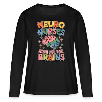 Neuro Nurse Nurse Neurology Gift - Women's Premium Organic Long Sleeve Shirt - black - Front - Julia (174cm)