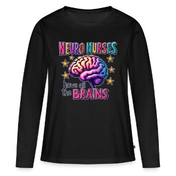 Neuro Nurse Nurse Neurology Gift - Women's Premium Organic Long Sleeve Shirt - black - Front - Julia (174cm)